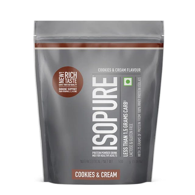 Isopure 100% Whey Isolate Protein Cookies & Cream, With Vitamins for Immune support, Lactose & Gluten-Free, Vegetarian protein for Men & Women