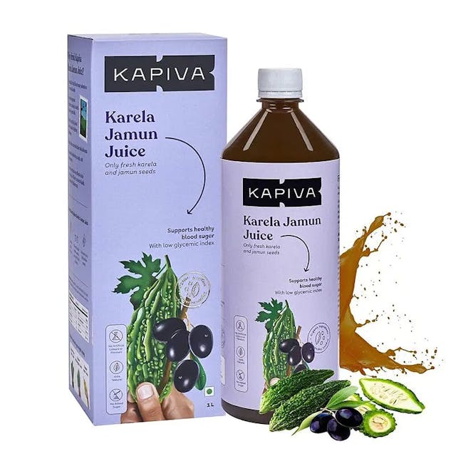 Kapiva Karela Jamun Juice (Supports Healthy Blood Sugar), 1 L, Unflavoured