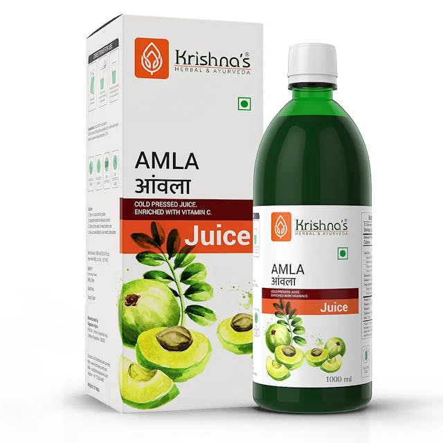 Krishna's Amla Juice - 1000 ml | Fresh cold pressed Amla Juice | Helps Boosts Skin and Hair Health 