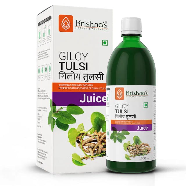 Krishna's Giloy Tulsi - 1000 ml | Fresh Tulsi and Neem-grown Giloy to Support Immune Health…