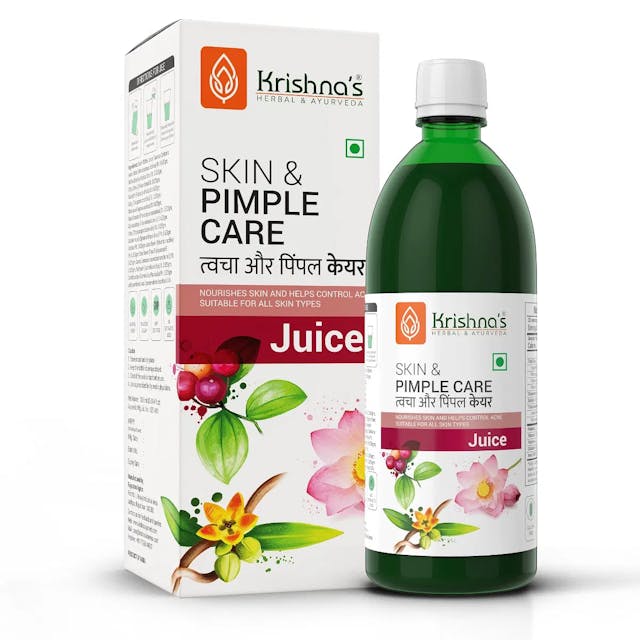 Krishna's Skin & Pimple Care Juice - 1000 ml | Ayurvedic skin Care Expert with Manjisth, Rose, Sankhpushpi & 13 other herbs