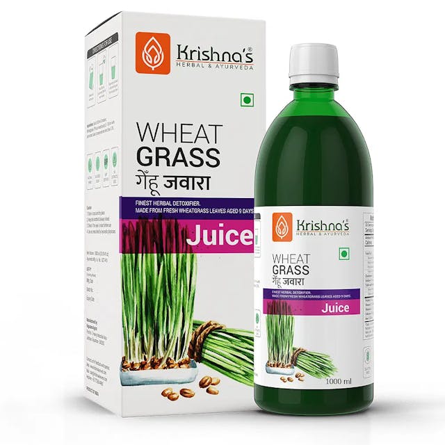 Krishna's Wheatgrass Juice - 1000 ML | Wheat Grass juice 9th day picked wheatgrass leaves 