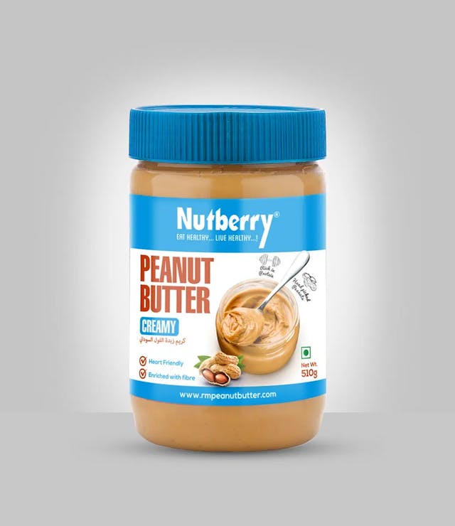 Nutberry Peanut Butter Classis Creamy | 510 gm | 125g Protein   |Cholesterol Free, Gluten Free | No Hydrogenated Oil | Zero Trans-Fat