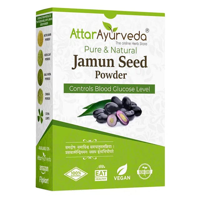 Attar Ayurveda Jamun Seed Powder for Diabetes - 250 g
