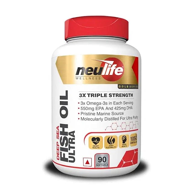 NEULIFE (Vitrovea) Triple Strength Omega 3 FISH OIL capsules 1250mg (90 softgels)
