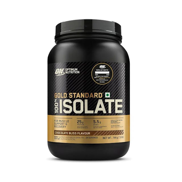 Optimum Nutrition (ON) Gold Standard 100% Isolate (Chocolate Bliss), for Muscle Support & Recovery, Vegetarian - 100% Protein from Whey Isolate