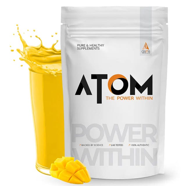 AS-IT-IS Nutrition ATOM Beginners Whey Protein 1kg | Accelerates Muscle-building | Increases Body Strength | Mango fusion