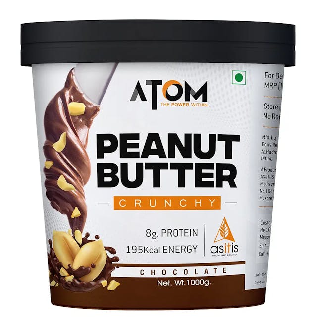 AS-IT-IS ATOM Chocolate Peanut Butter Crunchy 1Kg | Gluten Free