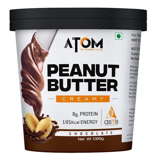 AS-IT-IS Nutrition ATOM Chocolate Peanut Butter Creamy 1Kg | Gluten Free | Cholesterol Free