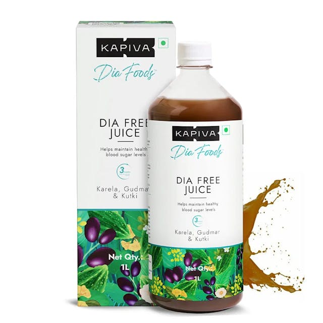 Kapiva Dia Free Juice, 1L (1 month pack) | For Holistic Diabetes Care | Amla, Karela, Jamun, Guduchi & 7 More  | 11 potent herbs