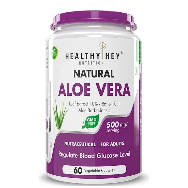 Healthyhey Nutrition Aloe Vera Extract - Natural & Vegan - 500mg - 60 Veg Capsules
