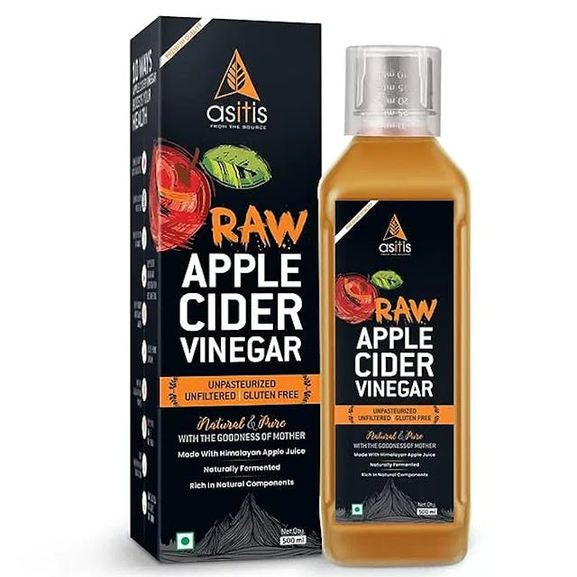 AS-IT-IS Nutrition Raw Apple Cider Vinegar with Mother (No flavor, Raw Apple Cider Vinegar - 500ml)
