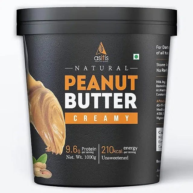 AS-IT-IS Nutrition Peanut Butter Creamy (Natural and Unsweetened) - 1Kg