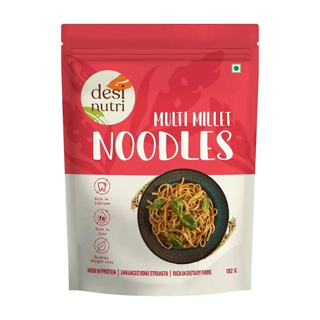 Desi Nutri Multi Millet Noodles | Ready to Eat Noodles | Millet Noodles | Noodles - 192 gms | Rich in Iron & Calcium