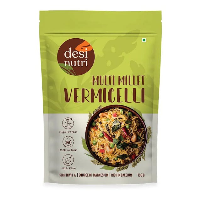 Desi Nutri Multi Millet Vermicelli | Ready To Eat Vermicelli | Millet Vermicelli | Millet Vermicelli - 190 Gms | Rich In Iron & Protein, High Protein
