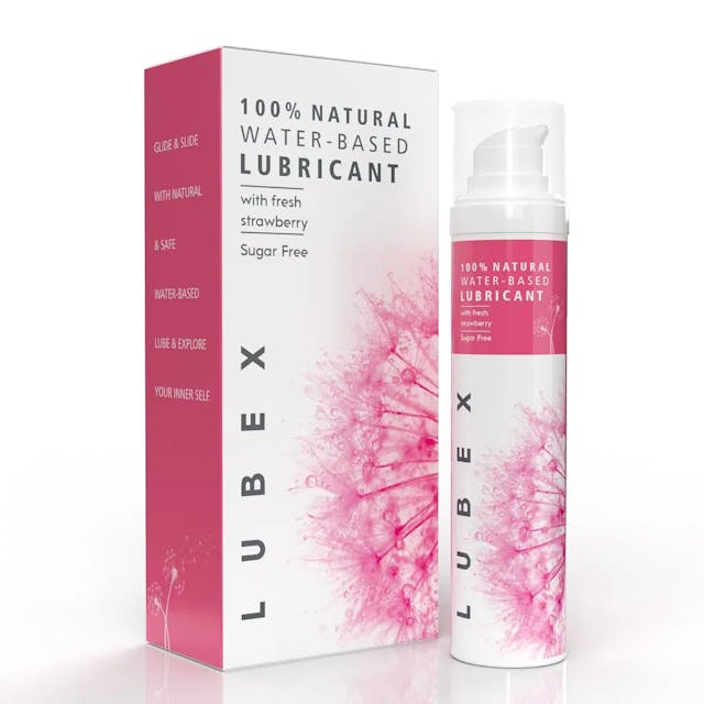Lubex 100% Natural Long-Lasting Lubricant (Water-Based) with Organic Aloe Vera Lube for Her, Him & Couples - Natural Strawberry Flavour 50gm