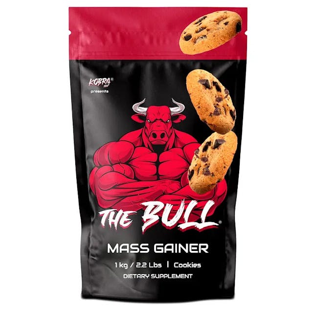 Kobra Labs The Bull Mass Gainer with 23 Vitamins & Minerals, High Protein and Calories (1kg, Cookies)