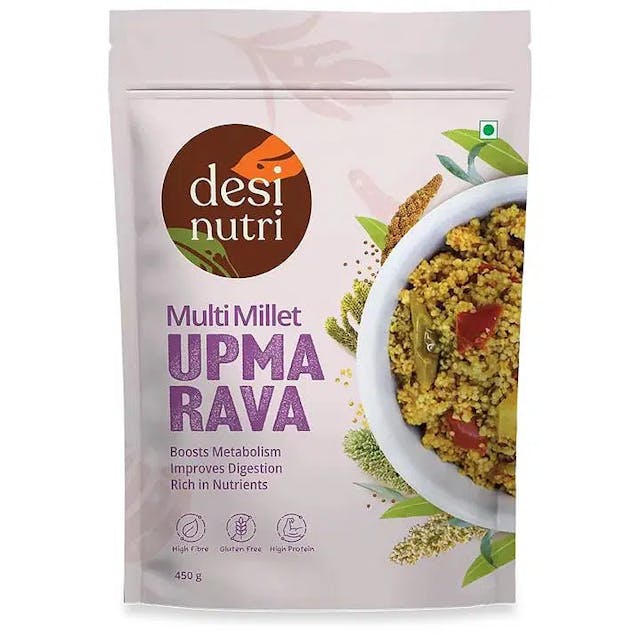 Desi Nutri Buy 2 Multi Millet Upma Rava 450grams each and Get 2 Millet Vermicelli 190grams each Free | 2 on 2 offer | Made of multimillets(Upma- Sorghum, Pearl Millet, Finger Millet)