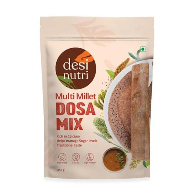 Desi Nutri Multi Millet Dosa Mix | Millet Dosa Mix | Dosa Batter with Millets | Instant Millet Dosa Mix - 450gms | Rich in Vitamins and Minerals