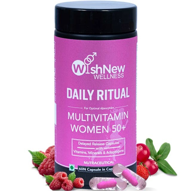 WishNew Wellness DAILY RITUAL Multivitamin for Women 50+, 60 Delayed Release Oil Fill Capsules, 100% Vegetarian | Advanced Nutritional Support for Mature Women | 30 Servings