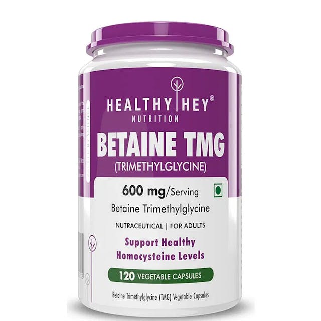 HealthyHey Nutrition Betaine Trimethylglycine (TMG) 120 Veg. Capsules