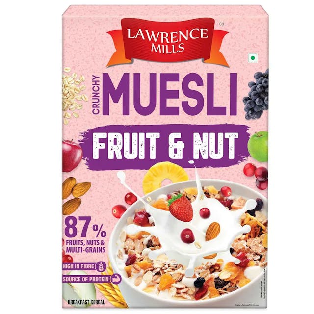 Bagrry’s Lawrence Mill Fruit n Nut Muesli 500 Gram box