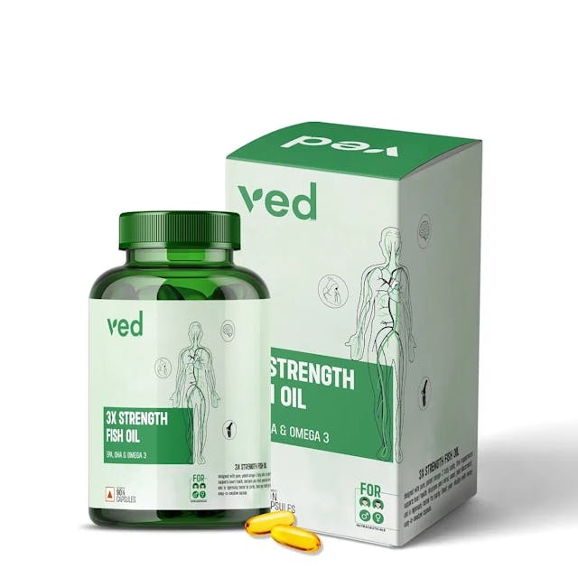 VEDayu Triple Strength Fish Oil 1400mg with Omega 3 900mg for Men & Women - 90 Softgel Capsules
