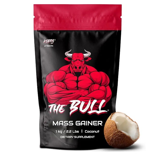 Kobra Labs The Bull Mass Gainer with 23 Vitamins & Minerals, High Protein and Calories (1kg, Coconut)