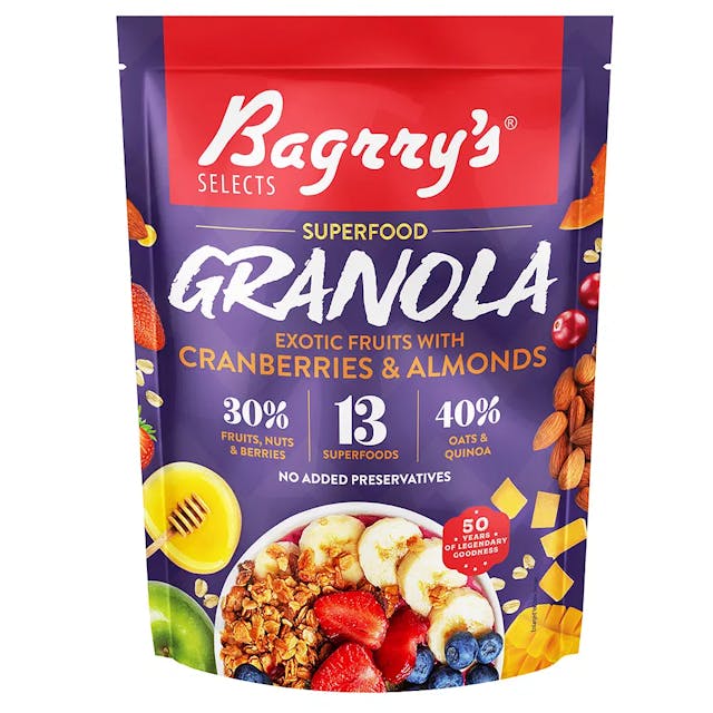 Bagrry’s Superfood Granola Exotic Fruits With Cranberries & Almonds  400 GM