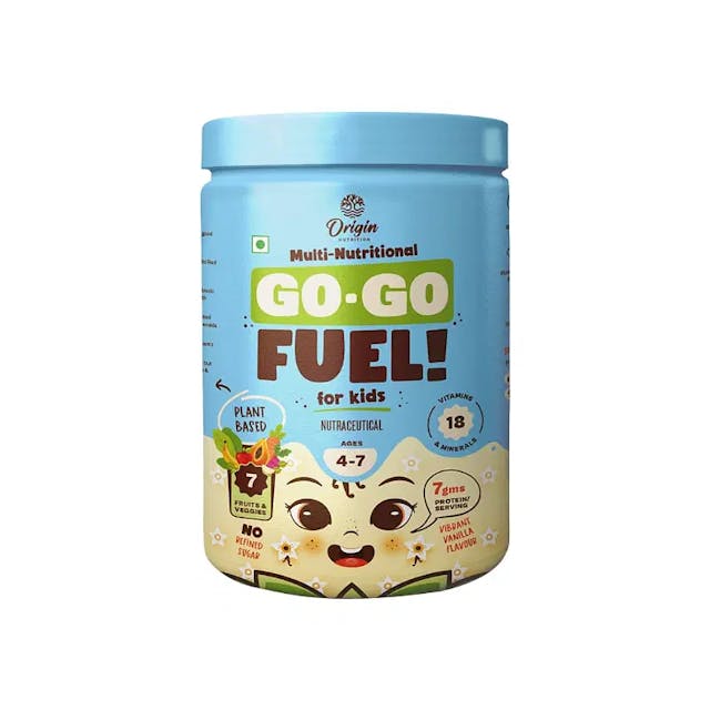 Origin Nutrition Vegan Multi Nutritional, Vanilla drink for kids with 7gm Plant-Based Protein, 7 fruits and vegetables, 18 minerals and vitamins ages 4-7, 400g

