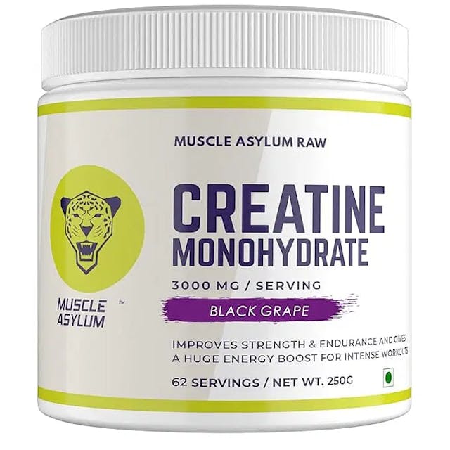 Muscle Asylum Creatine Monohydrate Powder Black Grape 250gm - (62 Servings)