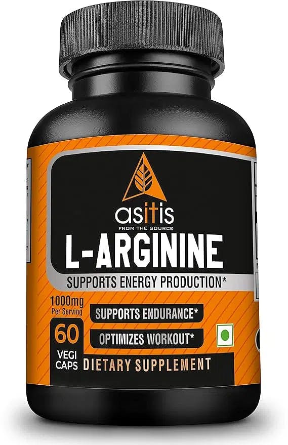 AS-IT-IS Nutrition L-Arginine 1000mg per serving, 30 servings | 60 Capsules| Supports Endurance & Optimizes Workouts | Zero Fillers | Lab-Tested