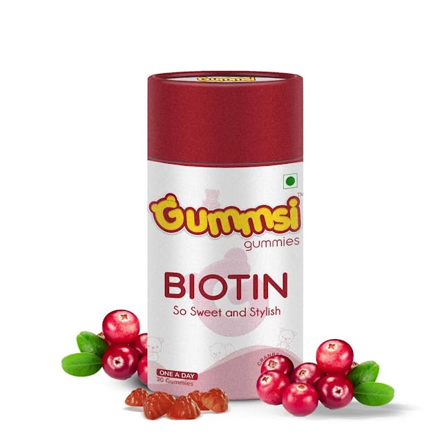 Gummsi Biotin Gummies | With Vitamin B12, C & E | For Healthy Hair & Nails