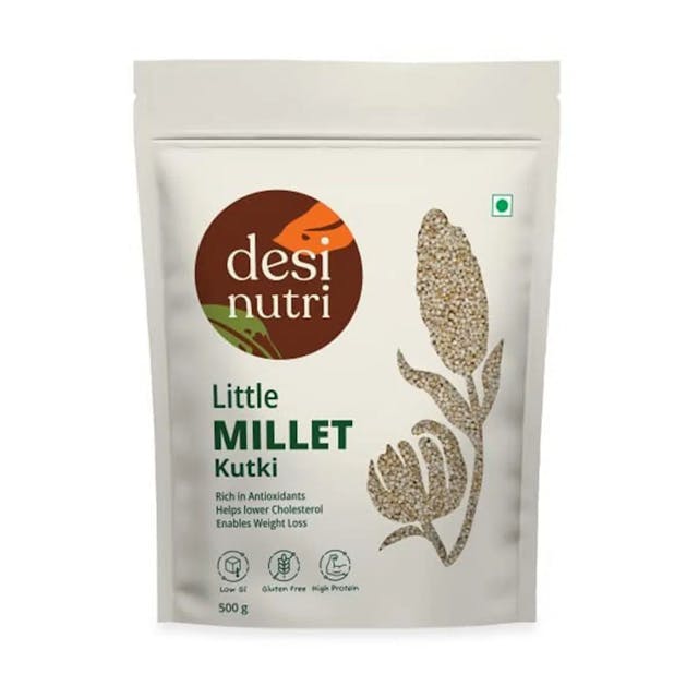Desi Nutri Little Millet Grains | Millets | Natural Grains | Sama | Saame | Kutki | Little Millet - 500 gms | Rich in Fiber and Protein, Pack of 1 | Siridhanya Millets | Sri Anna | Sree Anna