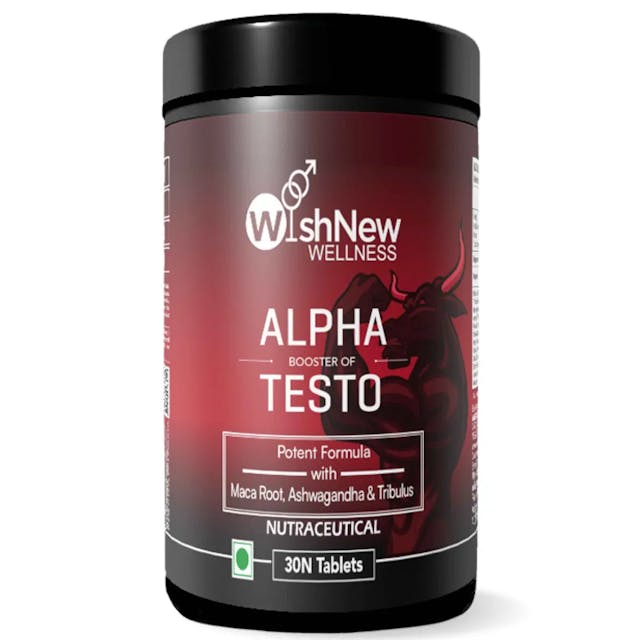 WishNew Wellness ALPHA BOOSTER OF TESTO, Vegetarian | Natural Testosterone Support Formula | Serving Size: 1 Tablet Daily