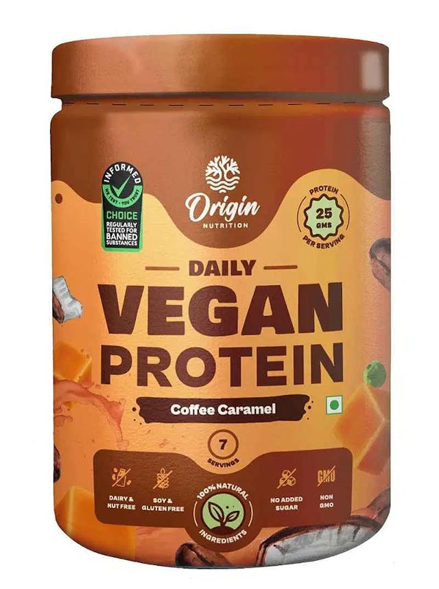 Origin Nutrition 100% Vegan Plant Protein Powder Coffee Caramel Flavour