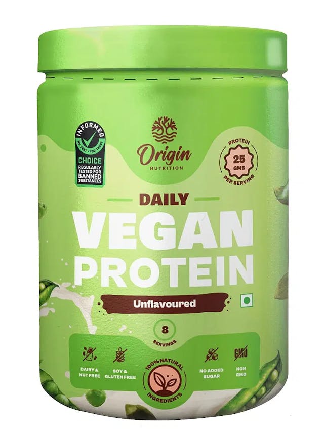 Origin Nutrition 100% Vegan Plant Protein Powder Unflavoured with 25g Protein per serving