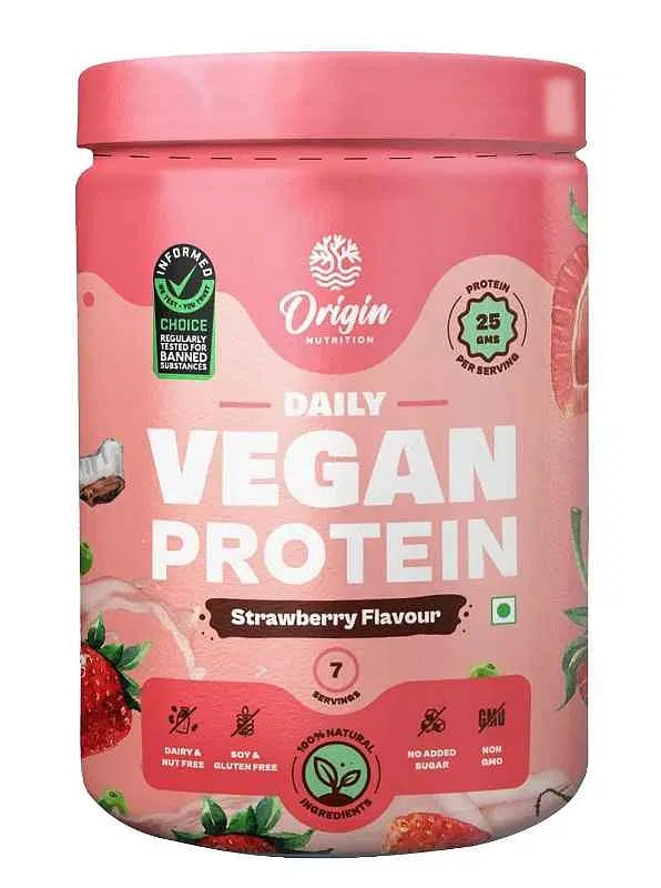 Origin Nutrition 100% Vegan Plant Protein Powder Strawberry Flavour