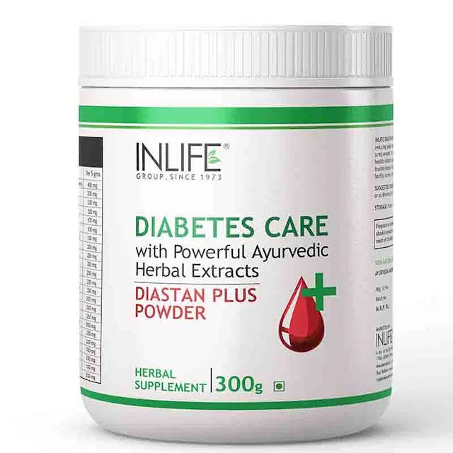 INLIFE Diastan Plus Powder Diabetes Care Ayurvedic Herbal Supplement, 300 grams (Natural Flavour)