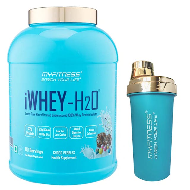 MYFITNESS ® iWHEY- H2O 80 Servings|Whey Protein Isolate| 88% Premium Whey Protein Isolate Per Serving|5.5g BCAA| 10.68g EAA| Added Digestive Enzyme|Added Colostrum |Low Fat Low Carbs|2000gms