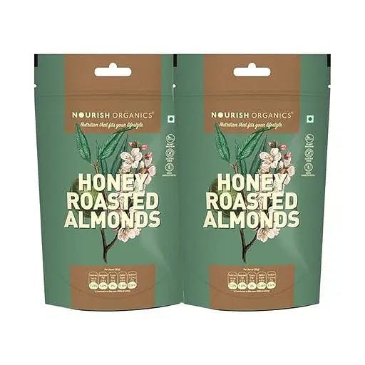 Nourish Organics Honey Roasted Almonds, 100g (Pack of 2)