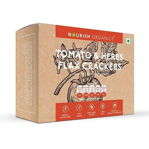 Nourish Organics Tomato and Herbs Flax Crackers 90Gr