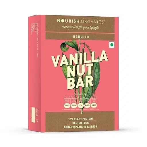 Nourish Organics Vanilla Nut Bar, 30g (Pack of 6)