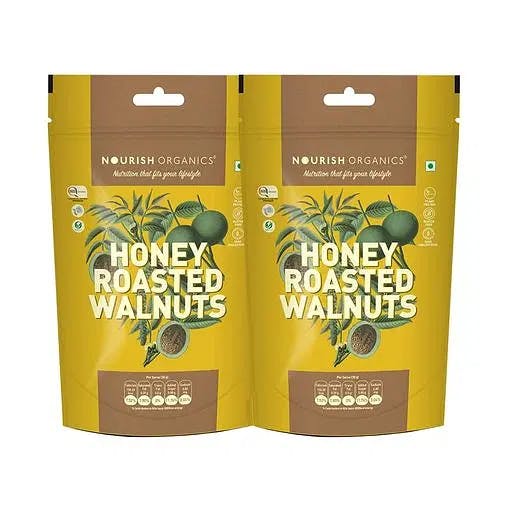 Nourish Organics Honey Roasted Walnuts (100 g) - Pack of 2