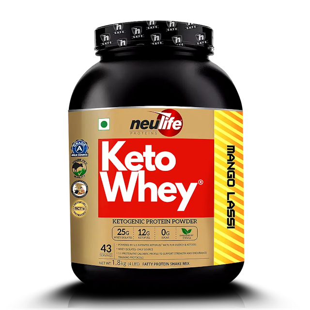 NEULIFE KETOWHEY® Fatty Protein Shake with Ketofuel MCTs | U.S Patented Product | 4lbs (Mango-Lassi)