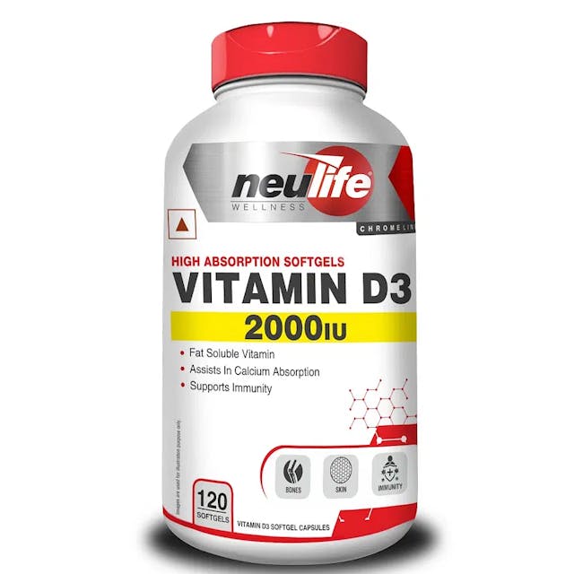 NEULIFE Vitamin D3 2000IU High Strength for Immunity, Skin & Bones (120 softgels)